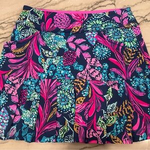 Lilly Pulitzer Luxletic Pink and Blue Floral Skort NWOT
